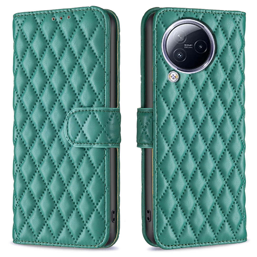 

Binfen Color BF Style-14 Für Xiaomi Civi 3 5G Handy Hülle Brieftasche Eingeprägter Lederstand Cover - Grün, Xiaomi Civi 3 5G