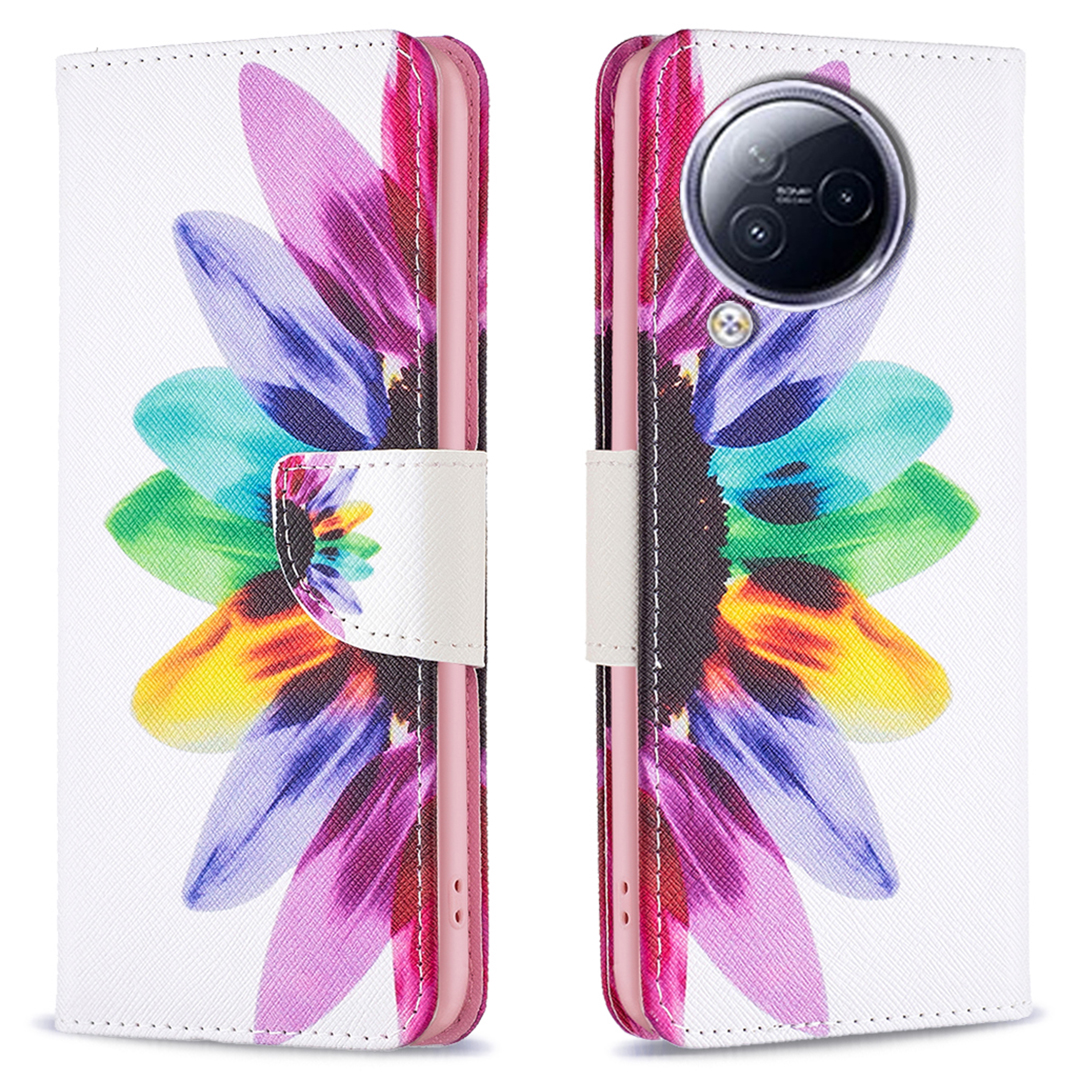 

Für Xiaomi Civi 3 5G Muster Bedruckte Telefonhülle PU Leder Brieftasche Schutzschutzabdeckung - Sonnenblume, Xiaomi Civi 3 5G