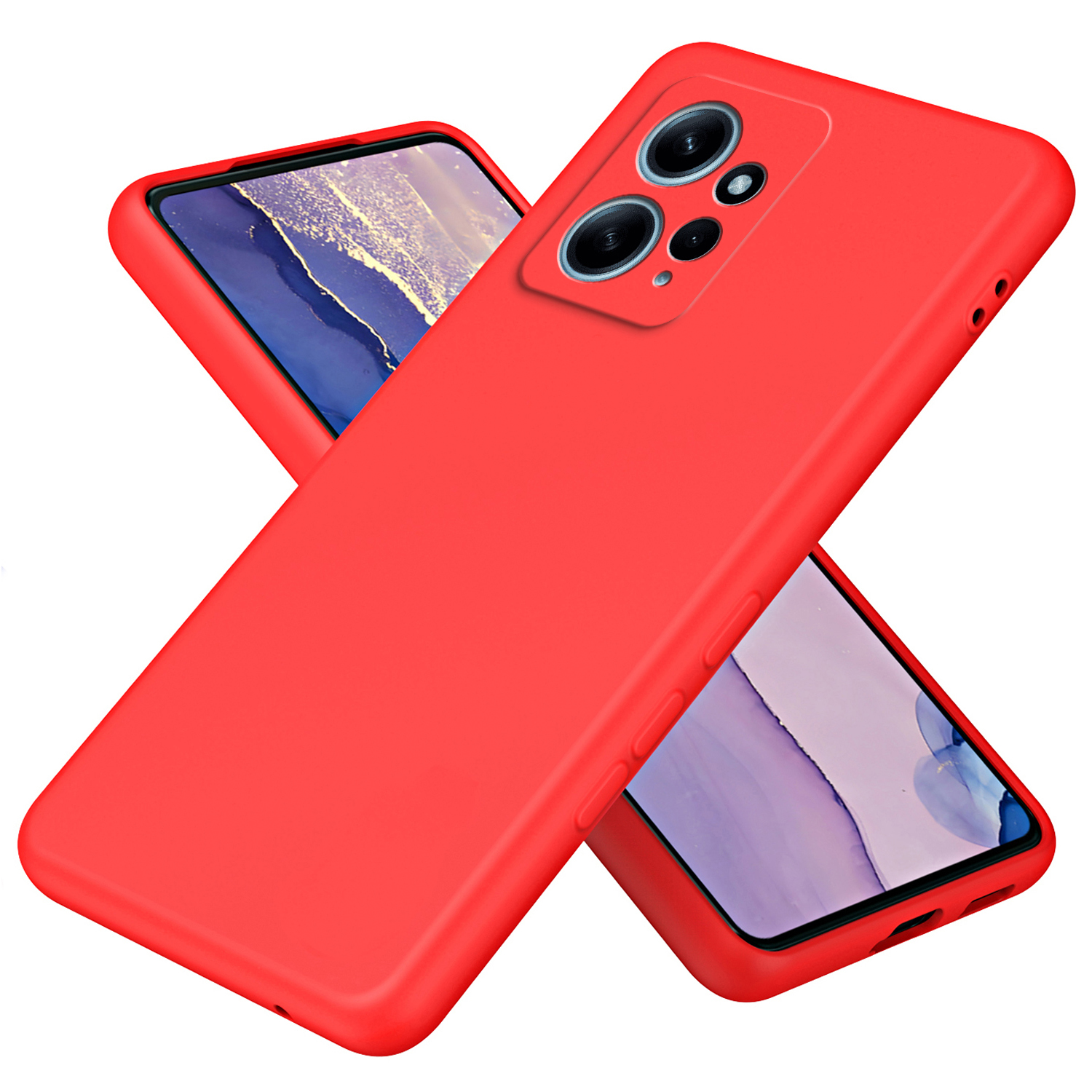 

Für Xiaomi Redmi Note 12 4G Anti-scratch-telefon Tpu-hülle Faserfaser Rückseite 2,2-mm-telefonabdeckung - Rot, Xiaomi Redmi Note 12 4G