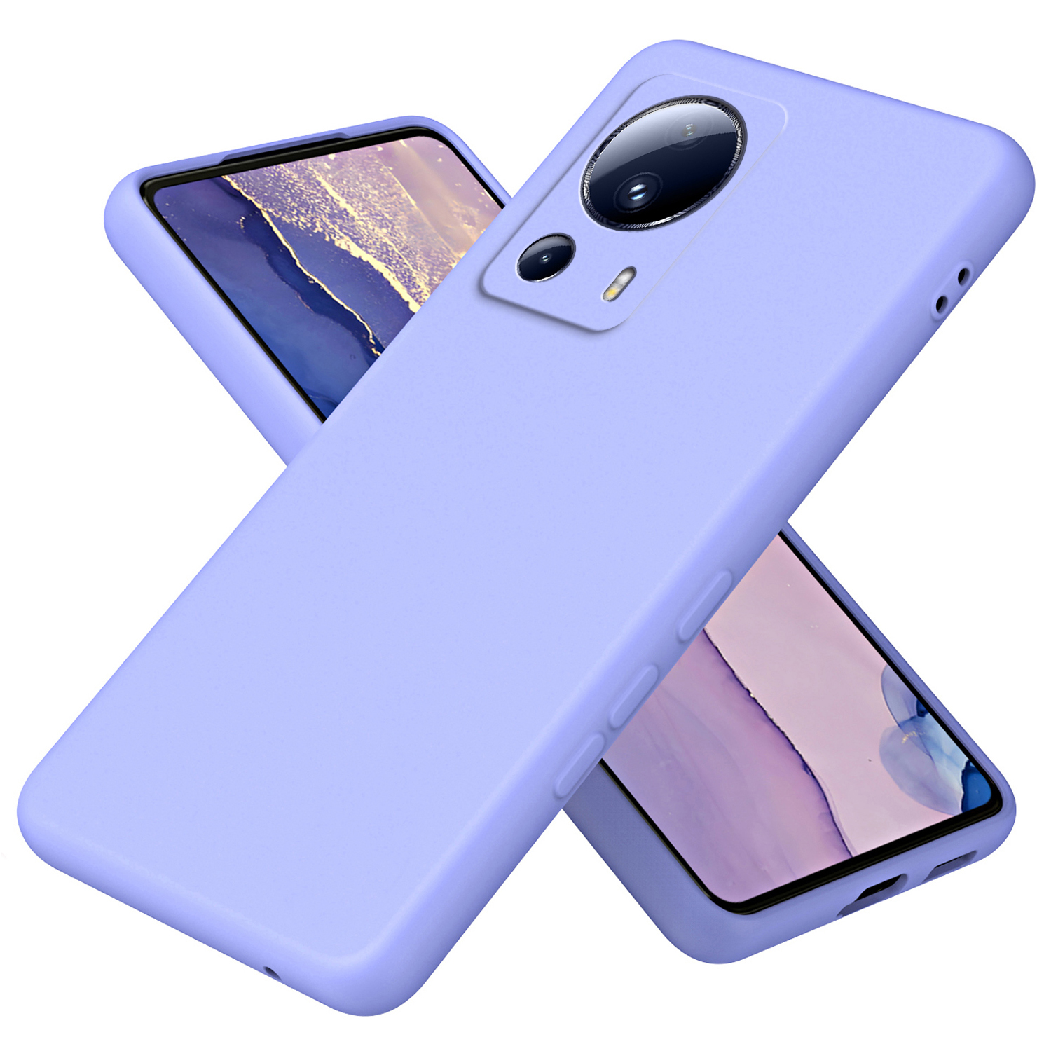 

Für Xiaomi 13 Lite / Civi 2 5G 2,2 mm Tpu-telefonhülle Faserfaserfaserfaserfaser-anti-drogen-telefonabdeckung - Lila, Xiaomi 13 Lite