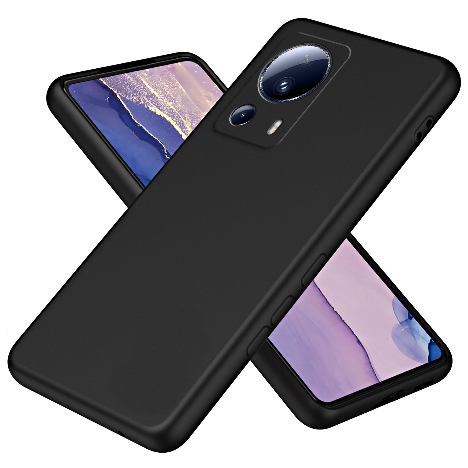 

Für Xiaomi 13 Lite / Civi 2 5G 2,2 mm Tpu-telefonhülle Faserfaserfaserfaserfaser-anti-drogen-telefonabdeckung - Schwarz, Xiaomi 13 Lite