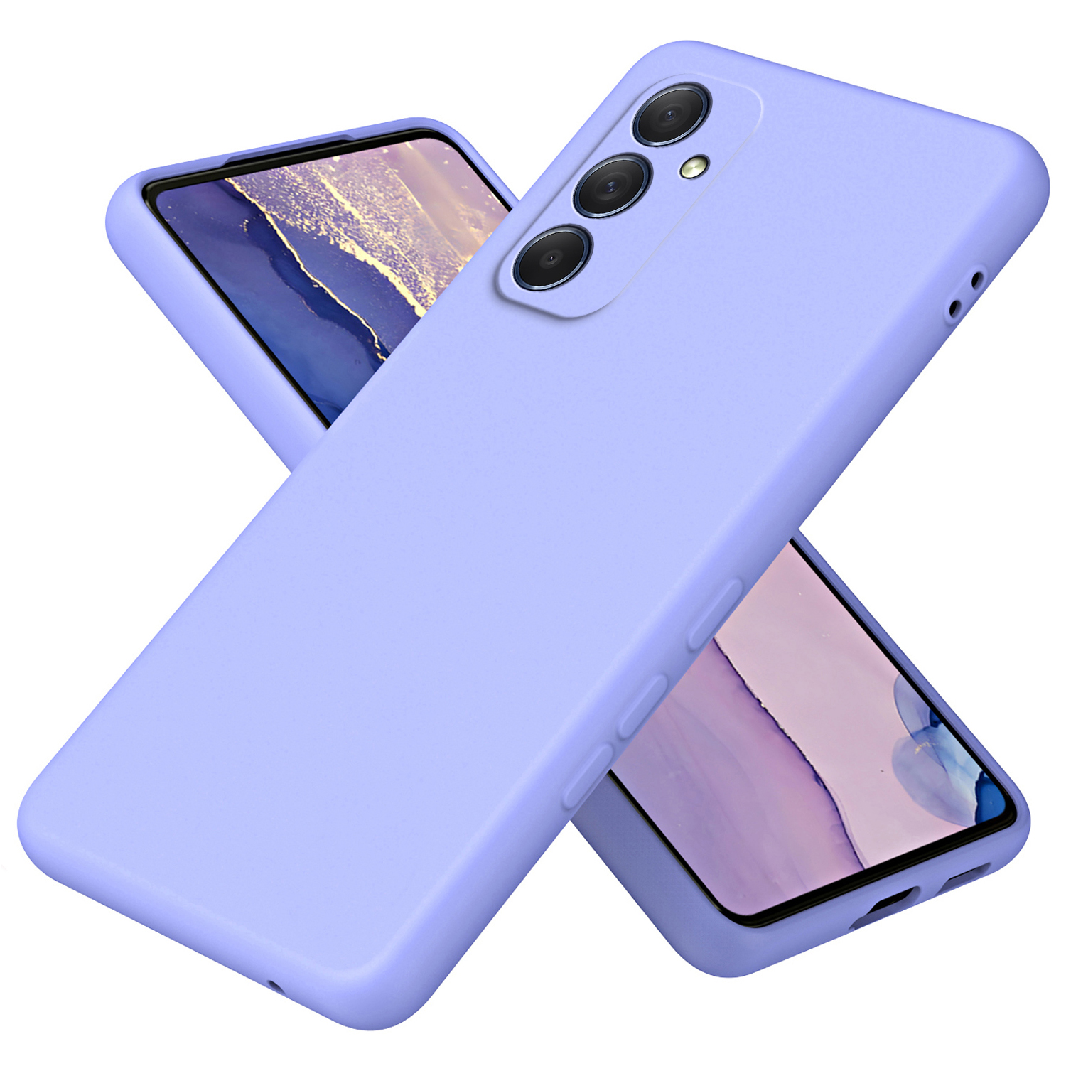 

Für Samsung Galaxy M54 5G 2,2 mm Gummiiertes Telefongehäuse Faserfasern Schutz TPU -telefonabdeckung - Lila, Galaxy M54 5G