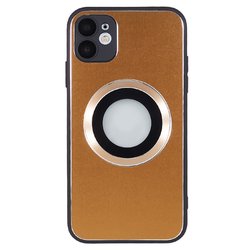 

Für Iphone 11 Magnetic Phone Case Logo Ansicht Aluminiumlegierung - Schwarz+dunkles Gold, iPhone 11