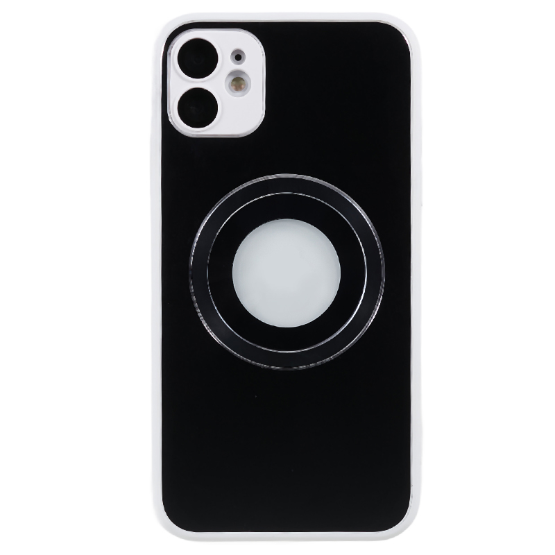 

Logo Anzeigen Magnetische Telefonhülle Für Iphone 12, ag Matte Aluminium -legierung Ring Telefon TPU -abdeckung - Weiß+schwarz, iPhone 12