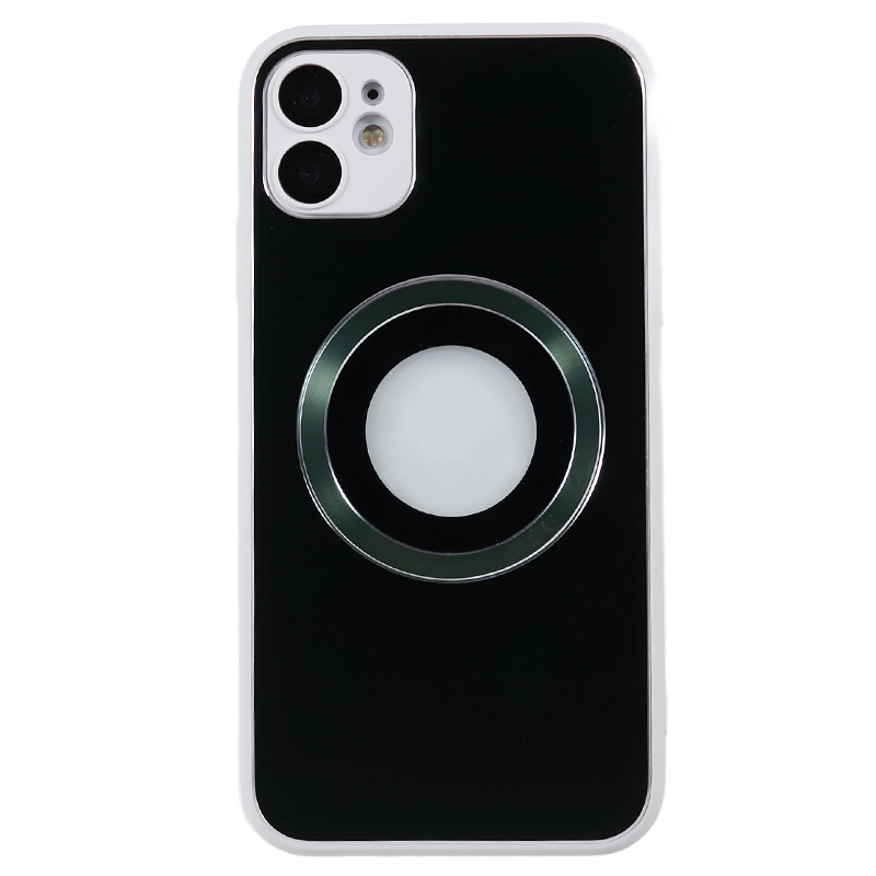 

Logo Anzeigen Magnetische Telefonhülle Für Iphone 12, ag Matte Aluminium -legierung Ring Telefon TPU -abdeckung - Weiß+schwärzlich Grün, iPhone 12