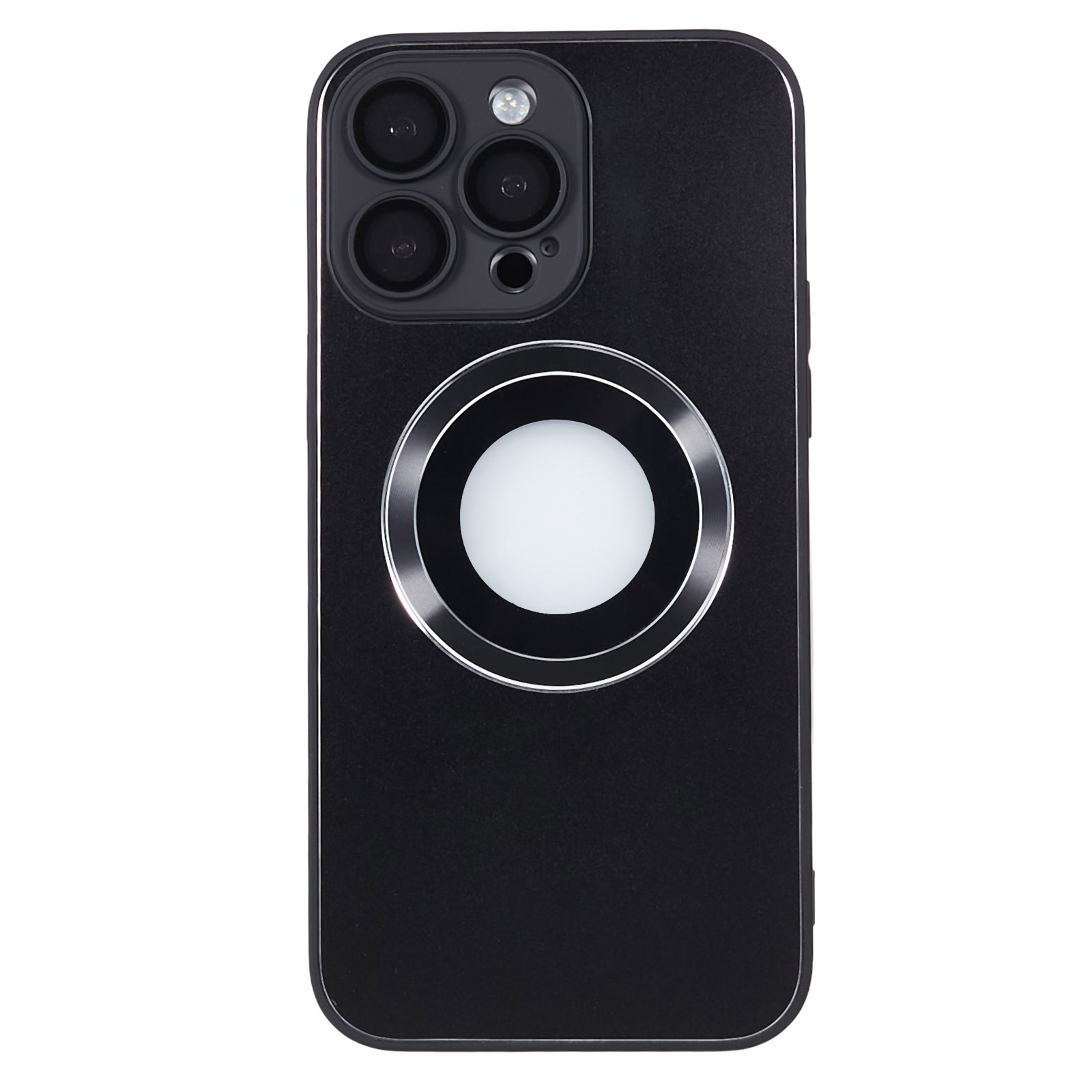 

Logo Anzeigen Telefonhülle Für Iphone 12 Pro, Aluminiumlegierung Ring +TPU ag Mattmagnetabdeckung Mit Linsenschutz - Schwarz+schwarz, iPhone 12 Pro