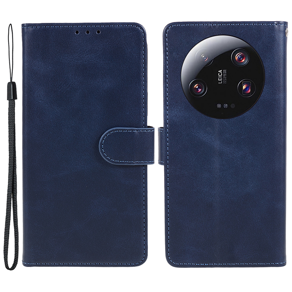 

Für Xiaomi 13 Ultra PU Leder -telefonhülle Wälte Textur Brieftasche Schutzschutzabdeckung - Blau, Xiaomi 13 Ultra