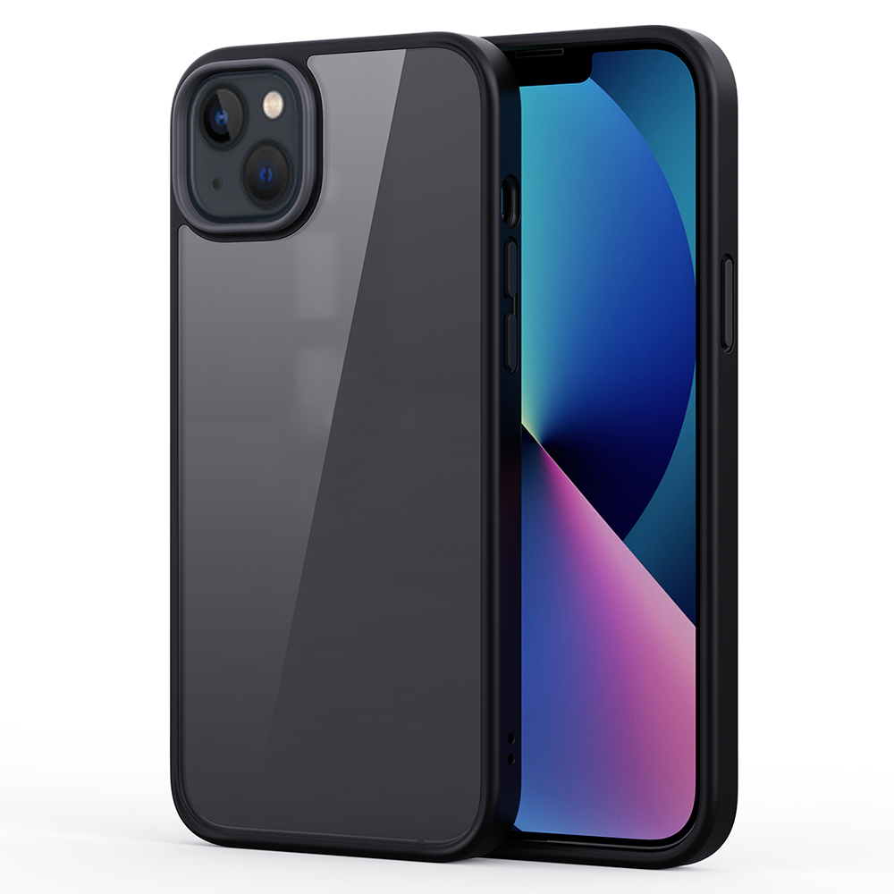 

Für Iphone 13 Mini 5,4 Zoll Mattes Schockdelefonhülle TPU+PC Transparenter Rückzugabdeckung - Schwarz, iPhone 13 mini