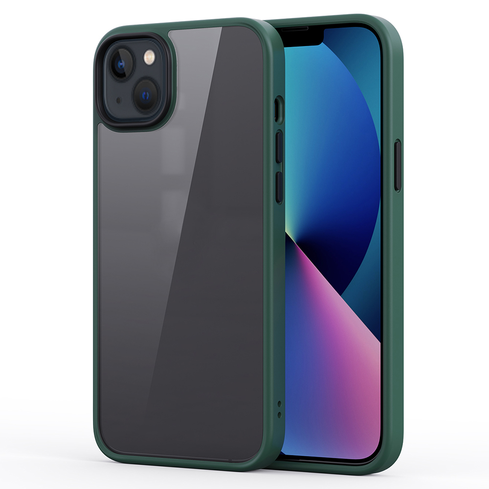 

Für Iphone 13 Mini 5,4 Zoll Mattes Schockdelefonhülle TPU+PC Transparenter Rückzugabdeckung - Grün, iPhone 13 mini