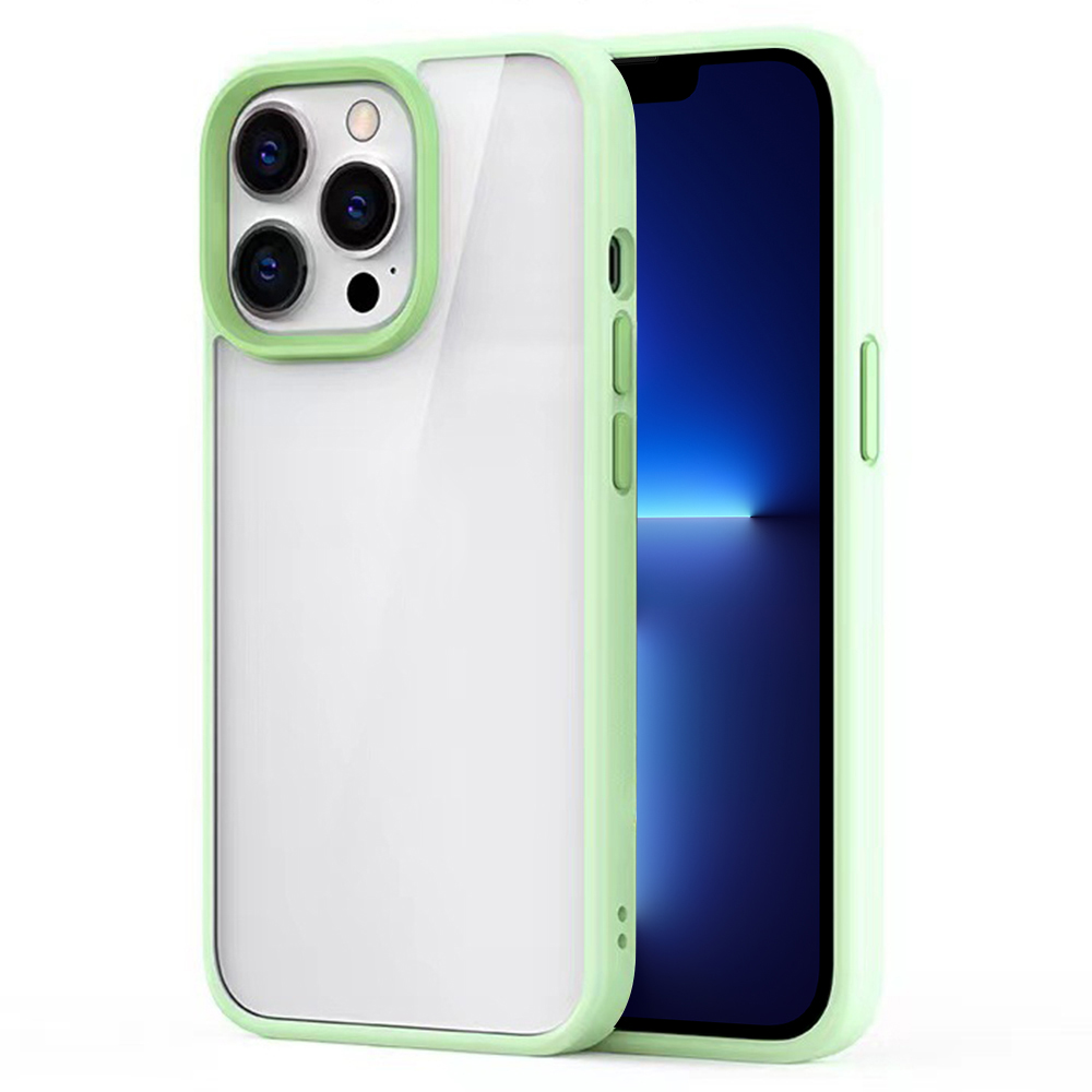 

Für Das Iphone 13 Pro 6,1 Zoll TPU+PC Löschen Sie Die Rückseite Matte Anti-drogen-telefonhülle - Hellgrün, iPhone 13 Pro