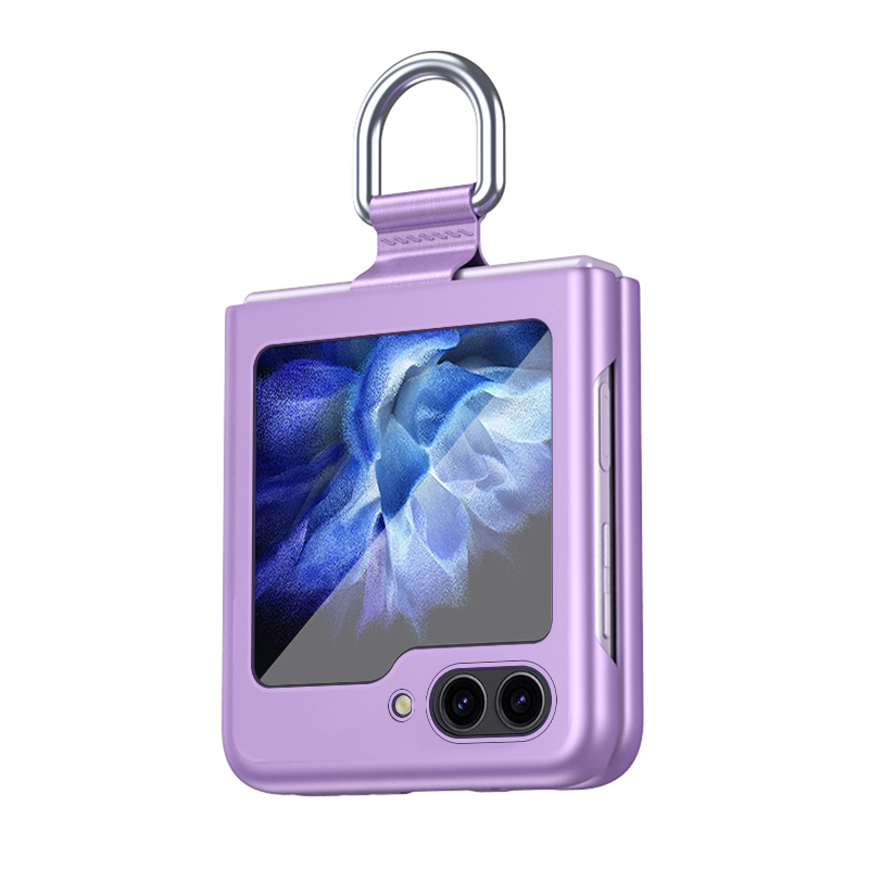 

Für Samsung Galaxy Z Flip5 5G Anti-drogen-telefonkoffer-ringhalter Schutzhärtung Hard Pc-telefonabdeckung - Lila, Galaxy Z Flip5 5G