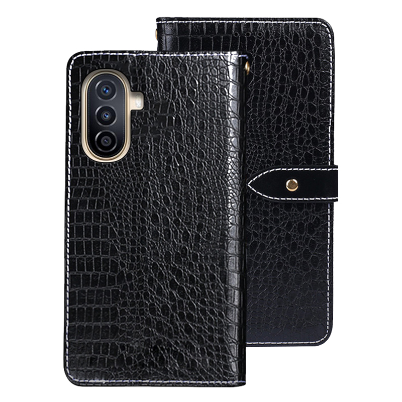 

Idewei Für Huawei Nova Y71 4g / Y70 4G / Y70 Plus 4G Wallet Phone Case Crocodile Textur Stand Leder Telefonabdeckung - Schwarz, Huawei nova Y71 4G