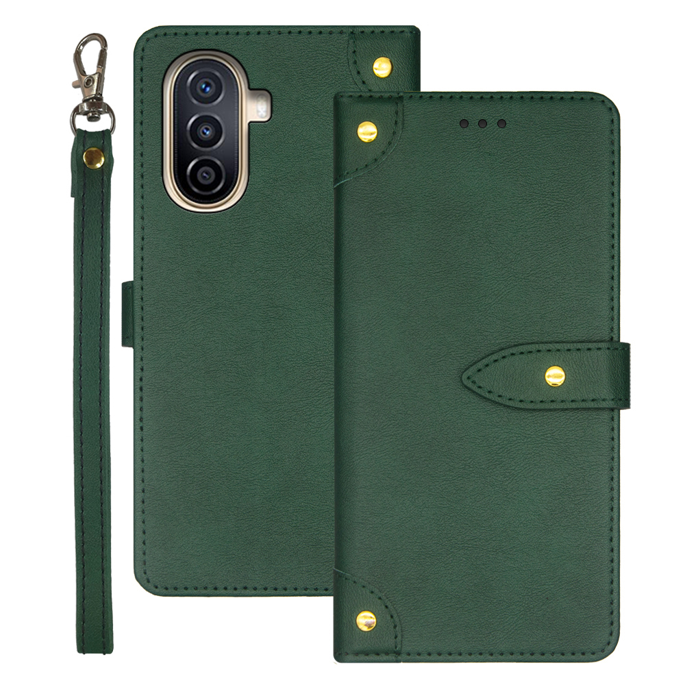 

Idewei Für Huawei Nova Y71 4g / Y70 4G / Y70 Plus 4G Telefon Leder -hülle -ständer Cover Mit Kartensteckplätzen - Grün, Huawei nova Y70 Plus 4G
