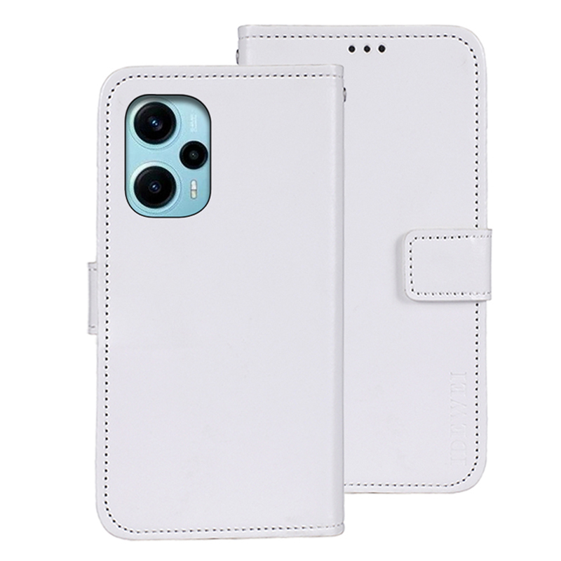 

Idewei Für Xiaomi Redmi Note 12 Turbo / Poco F5 5G TPU+PU Leder Telefon Deckhilfe Verrückter Pferde Texturstand Hülle - Weiss, Xiaomi Redmi Note 12 Turbo