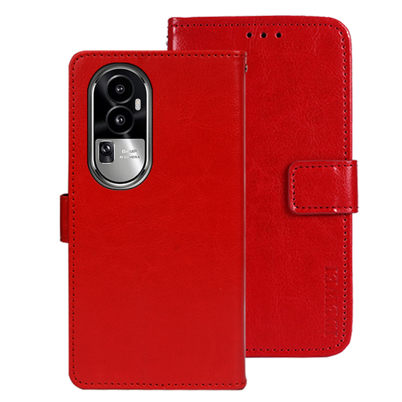 

IDEWEI Stand Telefonabdeckung Für Oppo Reno10 5G Wallet Wallet Crazy Horse Textur Anti-Scratch Leder-telefonhülle - Rot, Oppo Reno10 (China) 5G