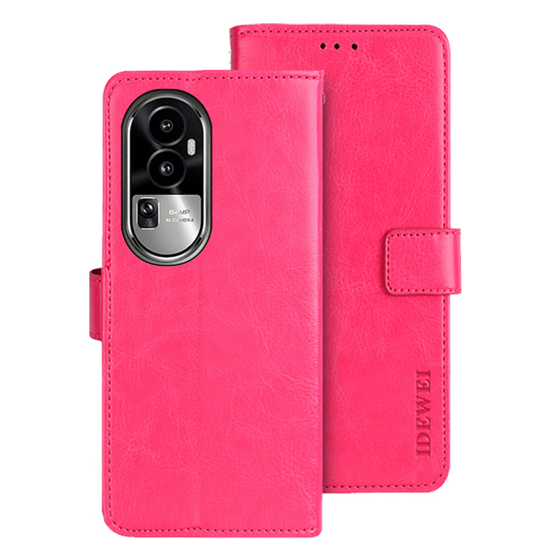 

IDEWEI Stand Telefonabdeckung Für Oppo Reno10 5G Wallet Wallet Crazy Horse Textur Anti-Scratch Leder-telefonhülle - Rose, Oppo Reno10 (China) 5G