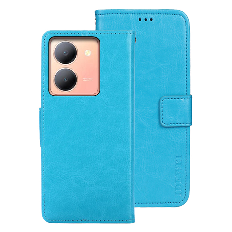 

Idewei Für Vivo Y78 5g / Y36 5G Crazy Horse Texture Ständer Telefon Deckung Ledermagnetische Telefonhülle - Himmelblau, vivo Y78 5G