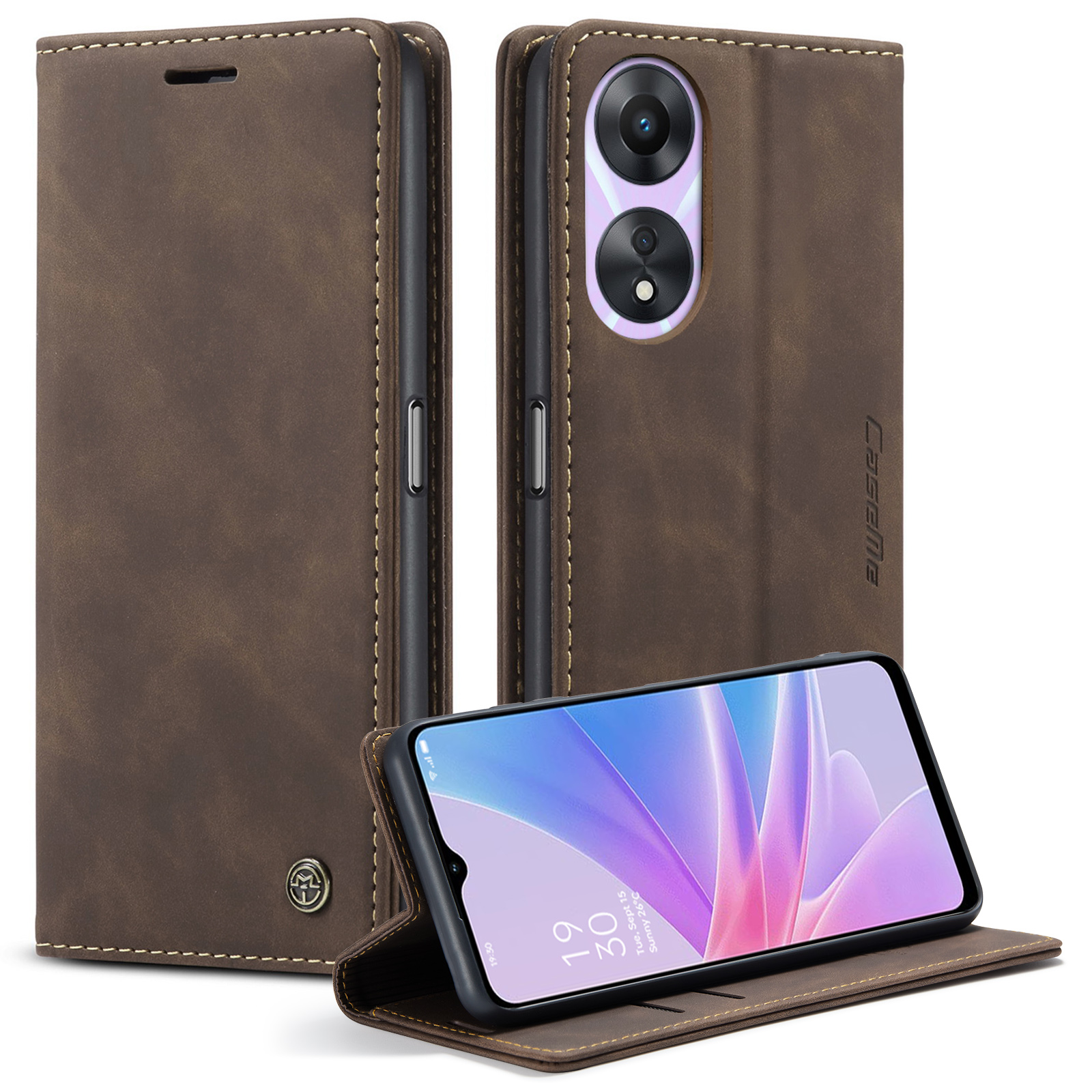 

Caseme 013 -serie Für Oppo A78 5G Multifunktionen Brieftaschenhülle PU Lederständer Flip Cover - Kaffee, Oppo A78 5G