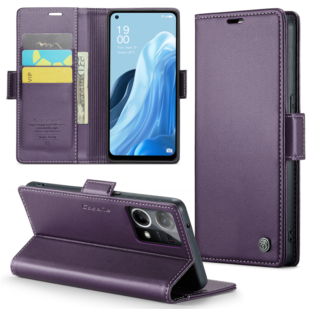 

Caseme 023 -serie Für Oppo Reno7 4G / Reno8 4g / F21 Pro 4G RFID -blockierungsstill - Lila, Oppo Reno7 4G