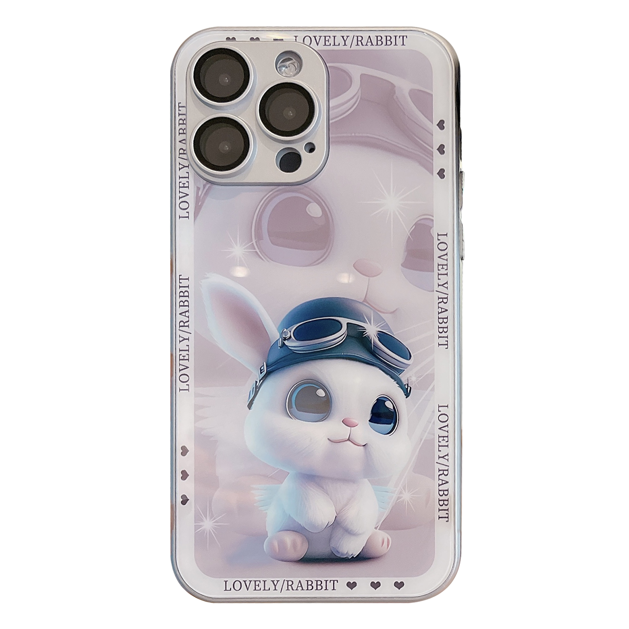 

Für Das Iphone 14 Pro Max Temperierte Glas+tpu -kaninchen -pilot -pilotmuster -druckphase Mit Linsenfilm - Weiss, iPhone 14 Pro Max