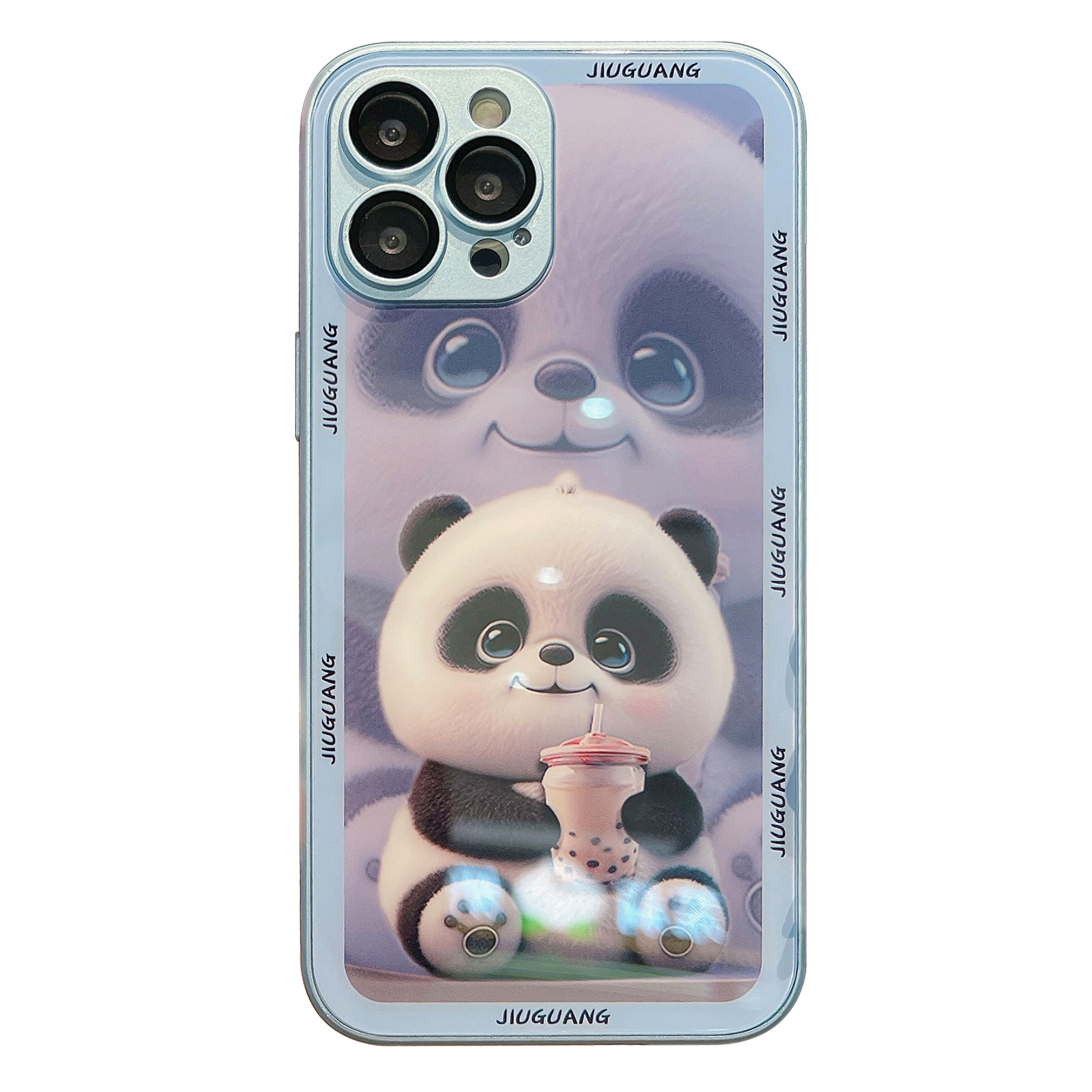 

Musterdruckabdeckung Für Iphone 14 Pro Milch Tee Panda Temperierte Glas+tpu -telefonhülle Mit Linsenfilm - Blau, iPhone 14 Pro