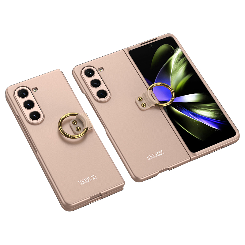 

GKK -schutzhülle Für Samsung Galaxy Z Fold 5G Slim Hard PC -telefonabdeckung Mit Ringriemen - Roségold, Galaxy Z Fold5 5G