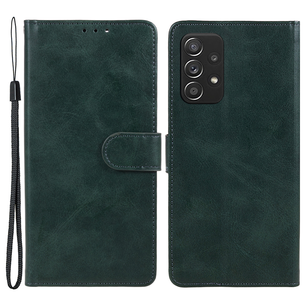 

Für Samsung Galaxy A23 4G / A23 5G (globale Version) Stand Phone Hülle Calf Textur PU Leder Brieftaschenabdeckung - Mitternacht Grün, Galaxy A23 5G (Global Version)