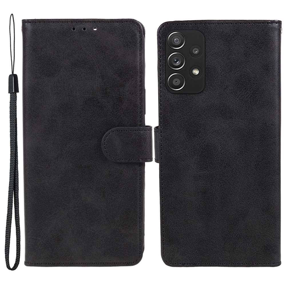 

Für Samsung Galaxy A32 4G (EU -version) Stand Wallet Leder -lederabdeckung Von Kalb Textur Telefonhülle - Schwarz, Samsung Galaxy A32 4G (EU Version)