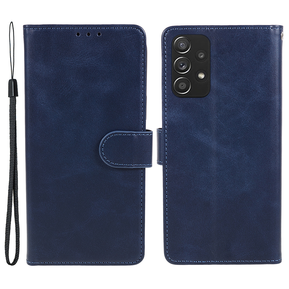 

Für Samsung Galaxy A32 4G (EU -version) Stand Wallet Leder -lederabdeckung Von Kalb Textur Telefonhülle - Blau, Samsung Galaxy A32 4G (EU Version)