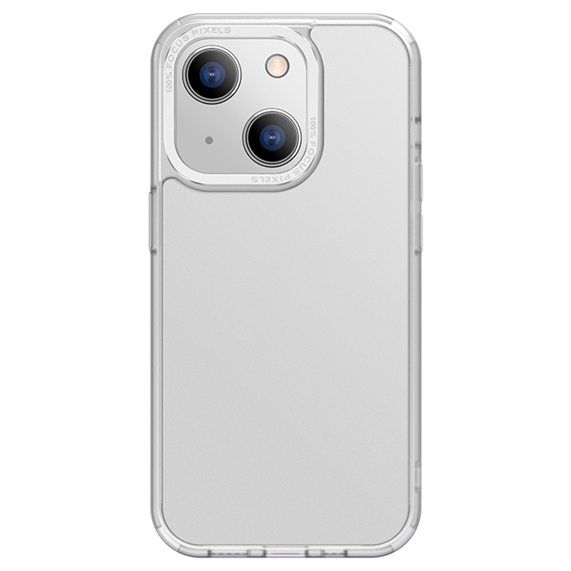 

X-level Mattelefonhülle Für Iphone 14, TPU+PC Airbag Anti-drop-abdeckung Mit Metalllinsenrahmen - Transparent Weiß, iPhone 14