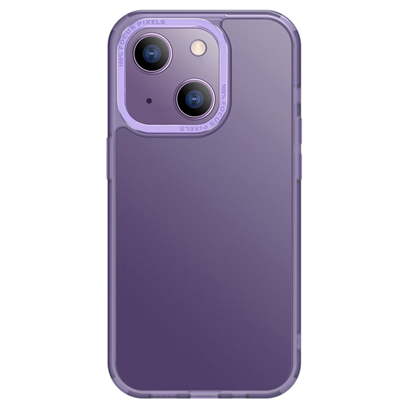 

X-level Mattelefonhülle Für Iphone 14, TPU+PC Airbag Anti-drop-abdeckung Mit Metalllinsenrahmen - Lila, iPhone 14
