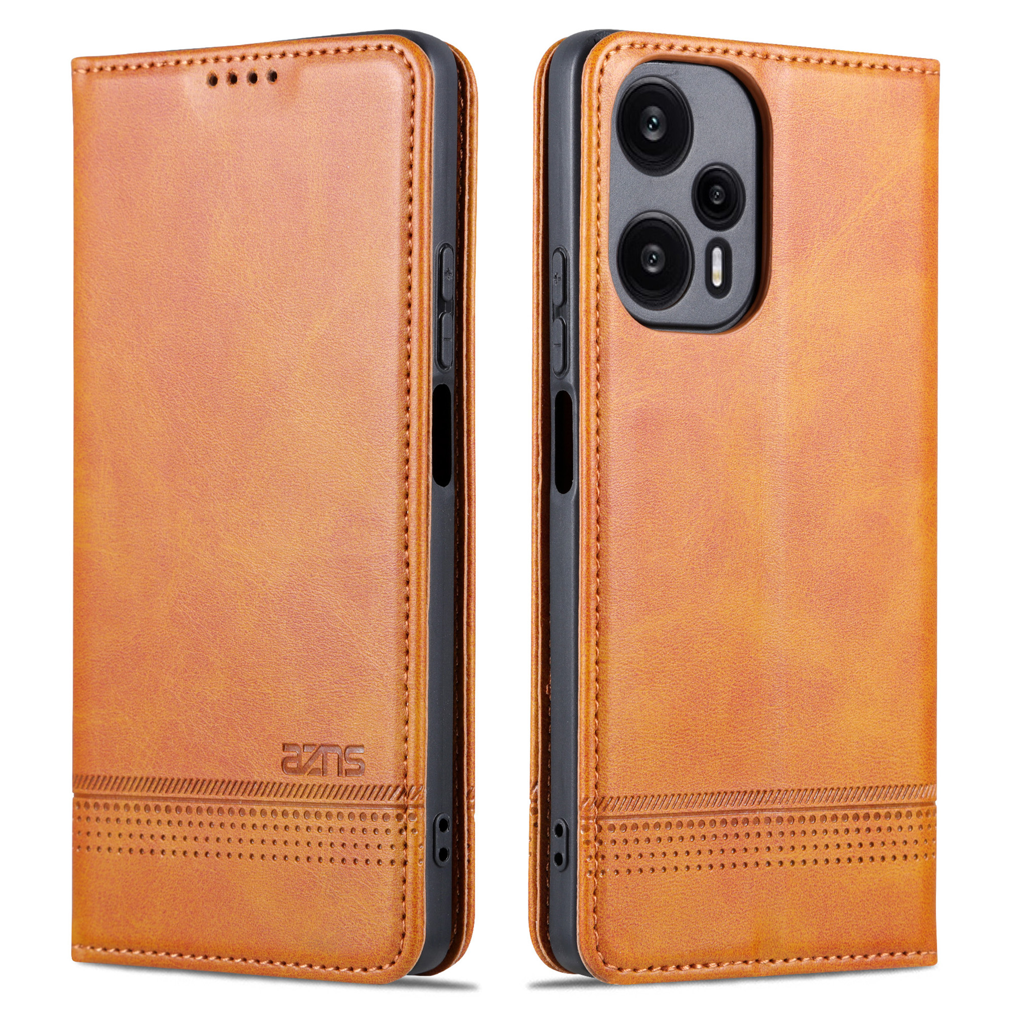 

Azns Für Xiaomi Redmi Note 12 Turbo / Poco F5 5G Wallet Phone Hülle PU Leder Anti-drop-ständer Cover - Braun, Xiaomi Redmi Note 12 Turbo