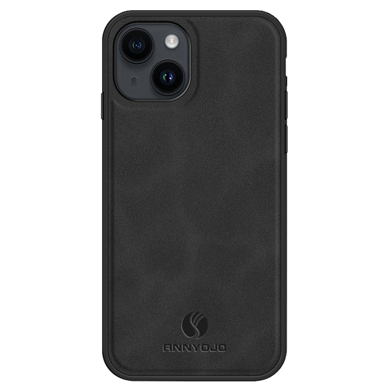 

Annyojo Für Iphone 13 PU Lederbeschichtete PC+TPU Schockfeste Telefonhülle Hilfsmagnetauto Mount - Schwarz, iPhone 13