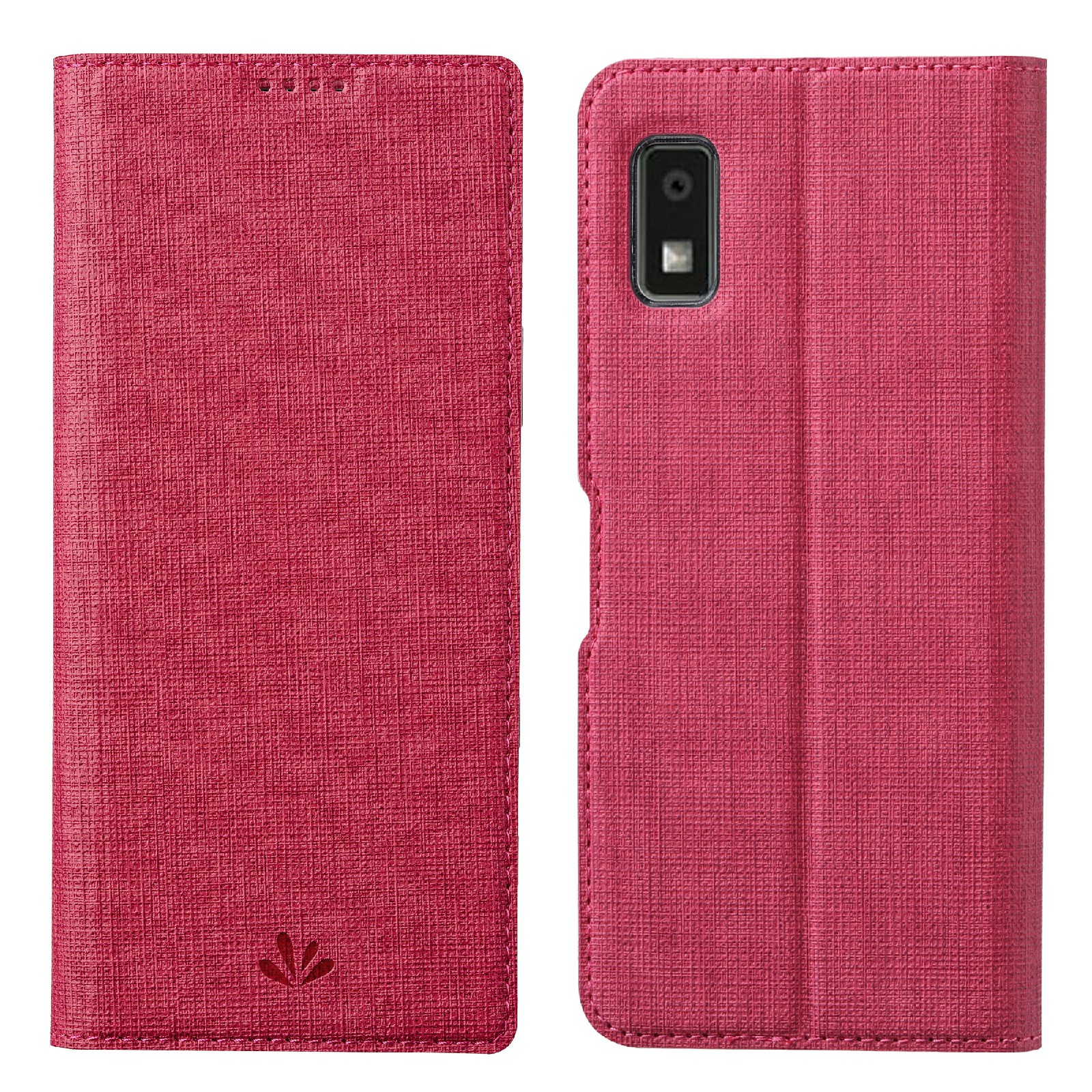 

VILI DMX -serie PU Leather Phone Hülle Für Scharfe Aquos Wunsch 3, Kartenschlitze Standschutz Telefonabdeckung - Rose, Sharp Aquos Wish3
