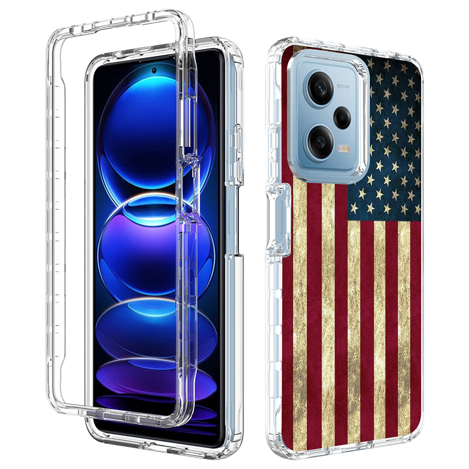 

Löschen Sie Das Telefongehäuse Für Xiaomi Redmi Note 12 Pro 5g / Hinweis 12 Pro Speed ​​5g / Poco X5 Pro 5g, PC -rahmen + TPU -musterdruckabdeckung - Amerikanische Flagge, Xiaomi Redmi Note 12 Pro 5G