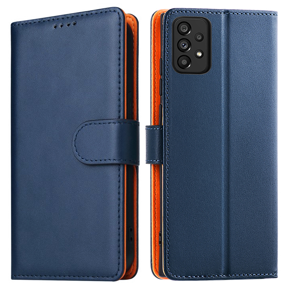 

PU Leder -telefonhülle Für Samsung Galaxy A53 5g, Vollschutz -standballerhülle - Blau, Samsung Galaxy A53 5G
