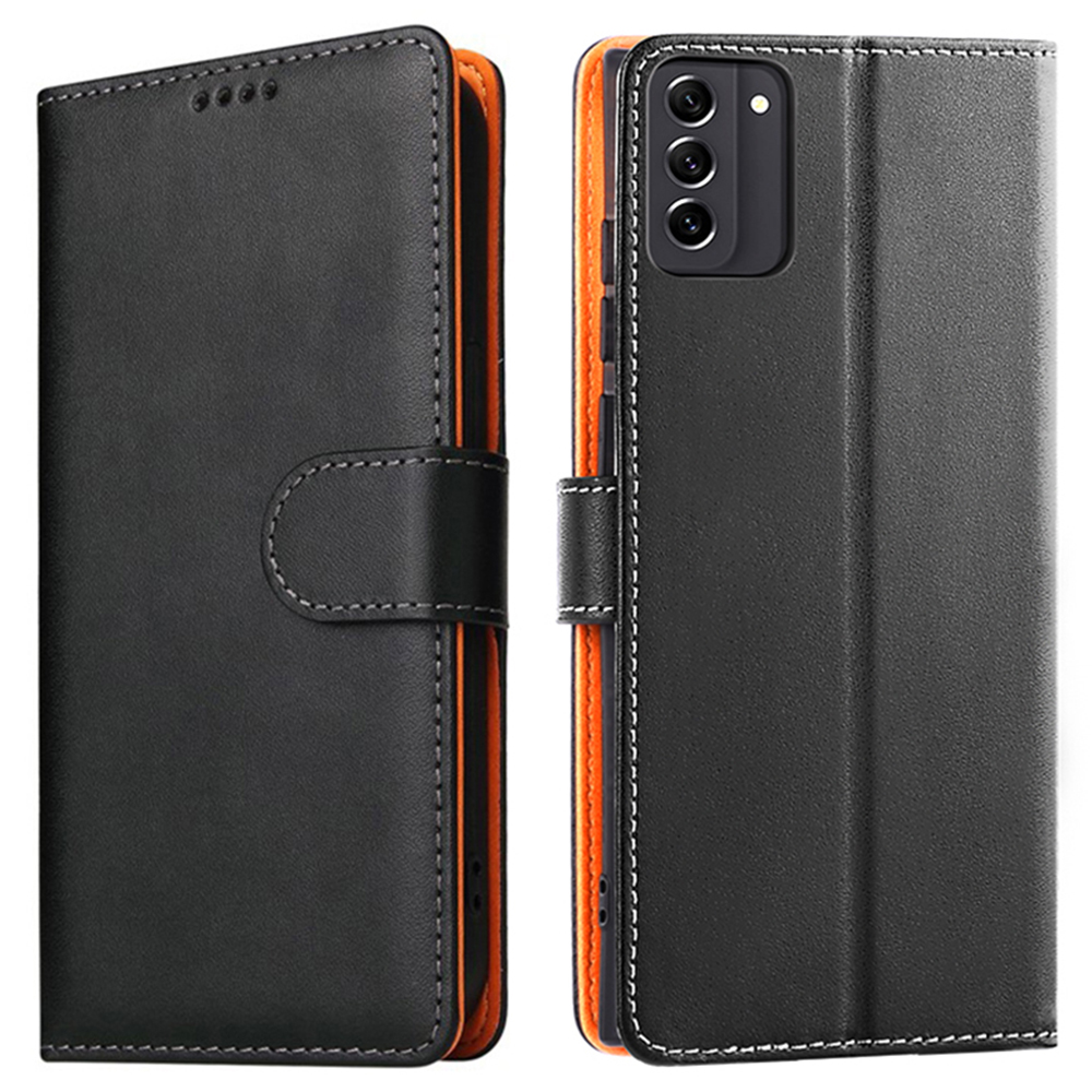 

Für Samsung Galaxy S21 fe 5G PU Leder Brieftasche Flip Hülle Ständer Kratzfeste Telefonabdeckung - Schwarz, Galaxy S21 FE 5G