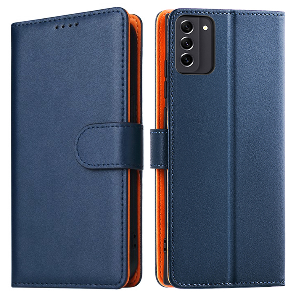 

Für Samsung Galaxy S21 fe 5G PU Leder Brieftasche Flip Hülle Ständer Kratzfeste Telefonabdeckung - Blau, Galaxy S21 FE 5G