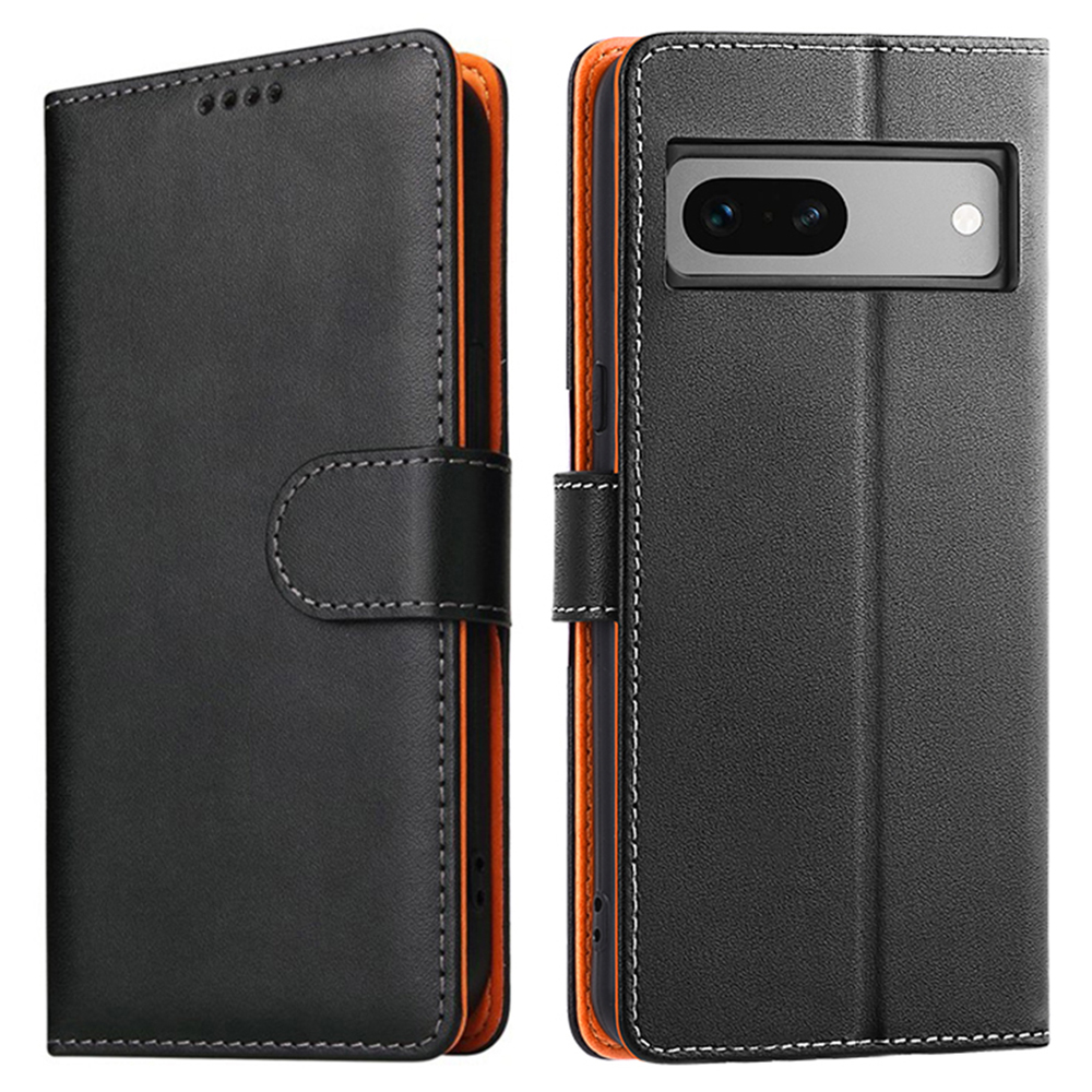 

Standphone-cover Für Google Pixel 7a Vollständig Verpackt Anti-scratch-pu-leder-brieftasche Hülle - Schwarz, Google Pixel 7a