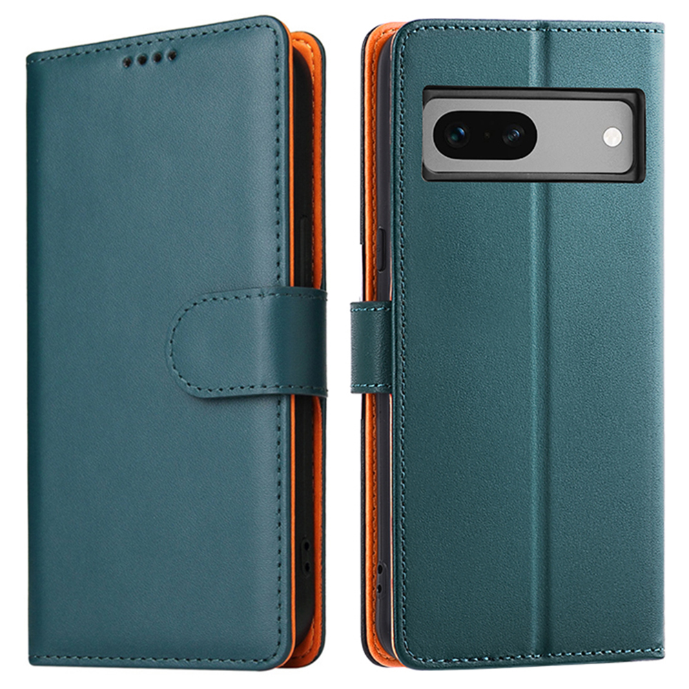 

Standphone-cover Für Google Pixel 7a Vollständig Verpackt Anti-scratch-pu-leder-brieftasche Hülle - Grün, Google Pixel 7a