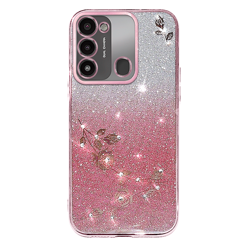 

Gradientenglitter Telefonabdeckung Für Tecno Spark Go 2022 Strassblume TPU -schutzhülle - Roségold, Tecno Spark Go 2022