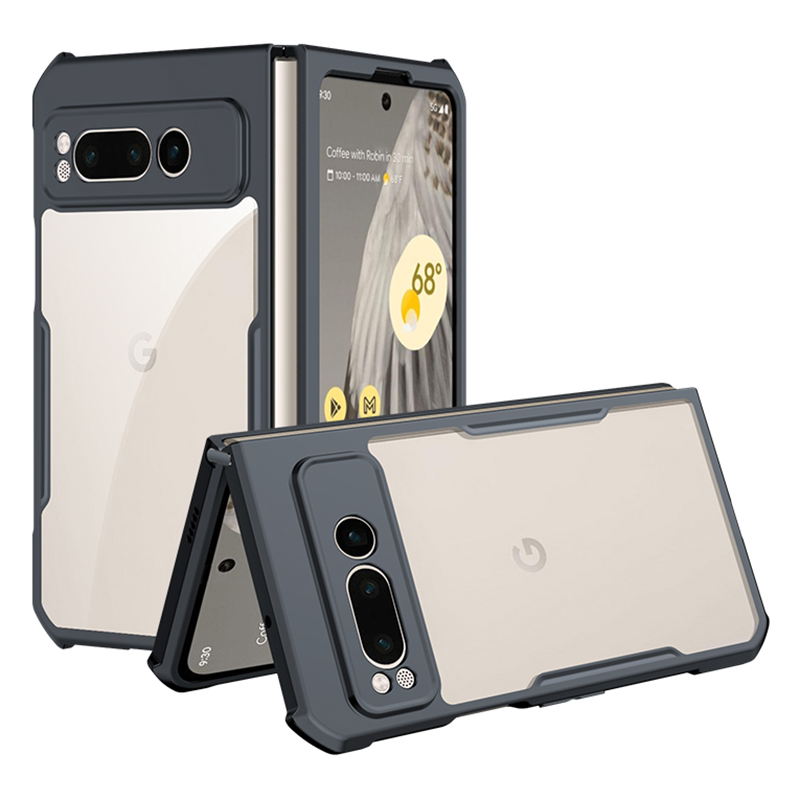 

Xundd Für Google Pixel Fold Transparentes Telefonkoffer Acryl+tpu-anti-drop-abdeckung - Schwarz, Google Pixel Fold