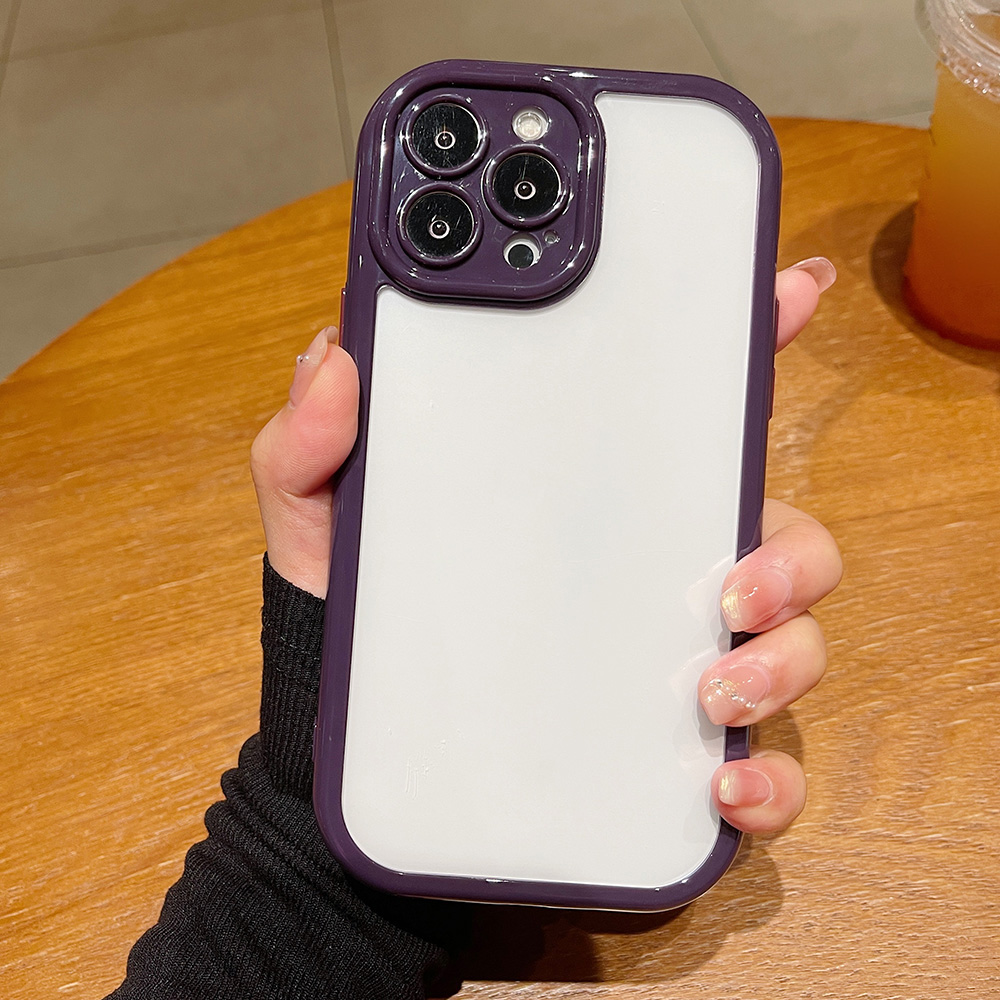 

Für Das Iphone 13 Pro 6,1 Zoll Süßigkeiten-farbrahmen Anti-scratch-tpu+acryl-telefonhülle - Dunkelviolett, iPhone 13 Pro