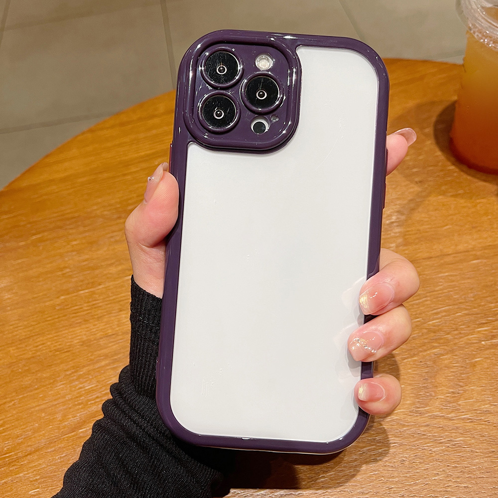 

Für Iphone 14 Pro Max Drop-sof-süßigkeiten-farbrahmen Tpu+acrylphase - Dunkelviolett, iPhone 14 Pro Max