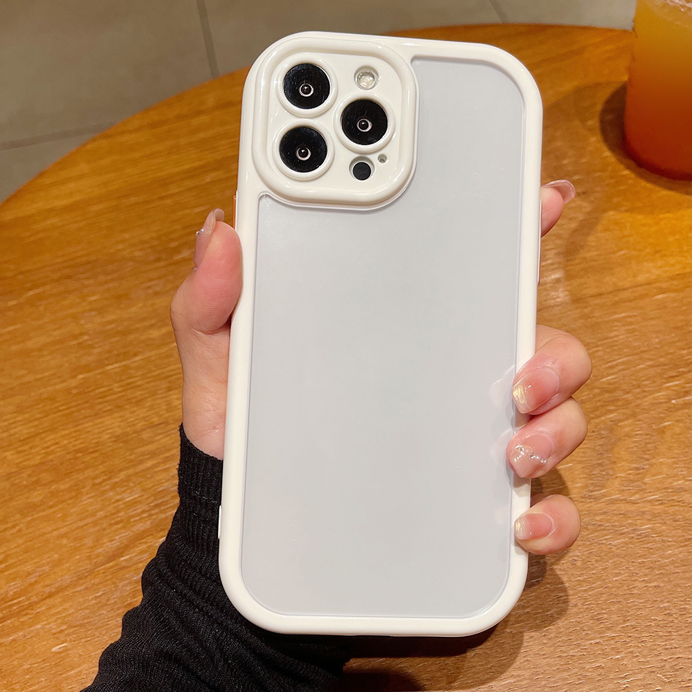 

Anti-fall-cover Für Iphone 13 Pro Max 6,7 Zoll Süßigkeiten-farbrahmen Tpu+acrylphase - Milchweiß, iPhone 13 Pro Max