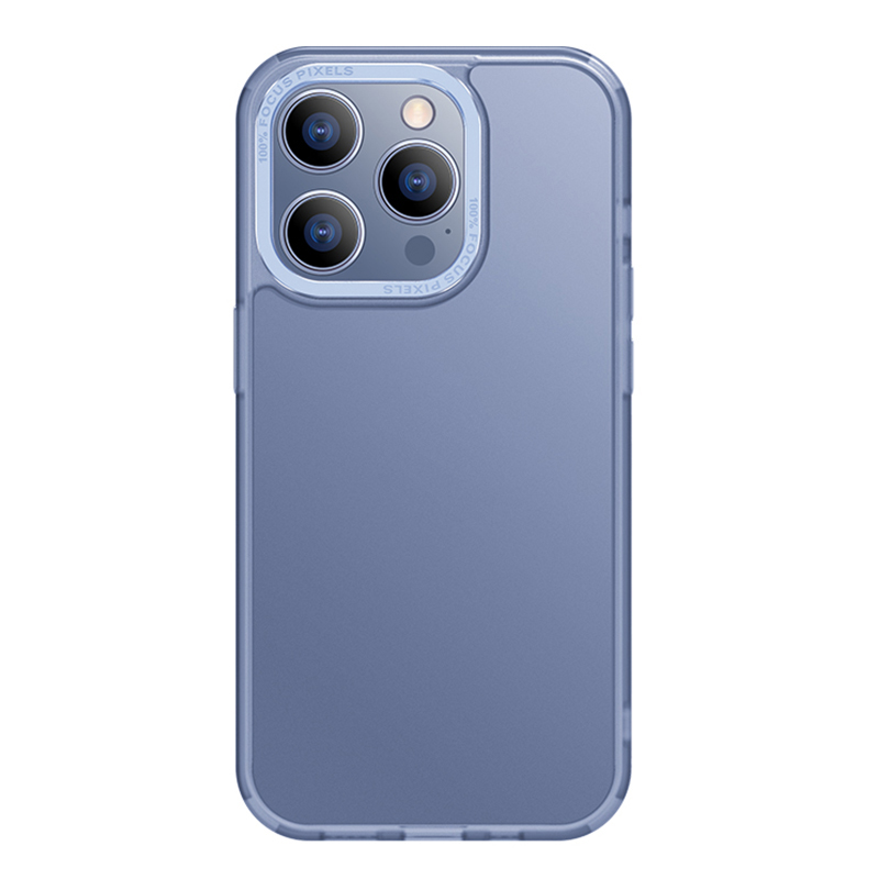 

X-level Für Iphone 14 Pro Max Matte Phone Hülle Metall-objektivrahmen Tpu+pc-telefonschutzabdeckung - Blau, iPhone 14 Pro Max