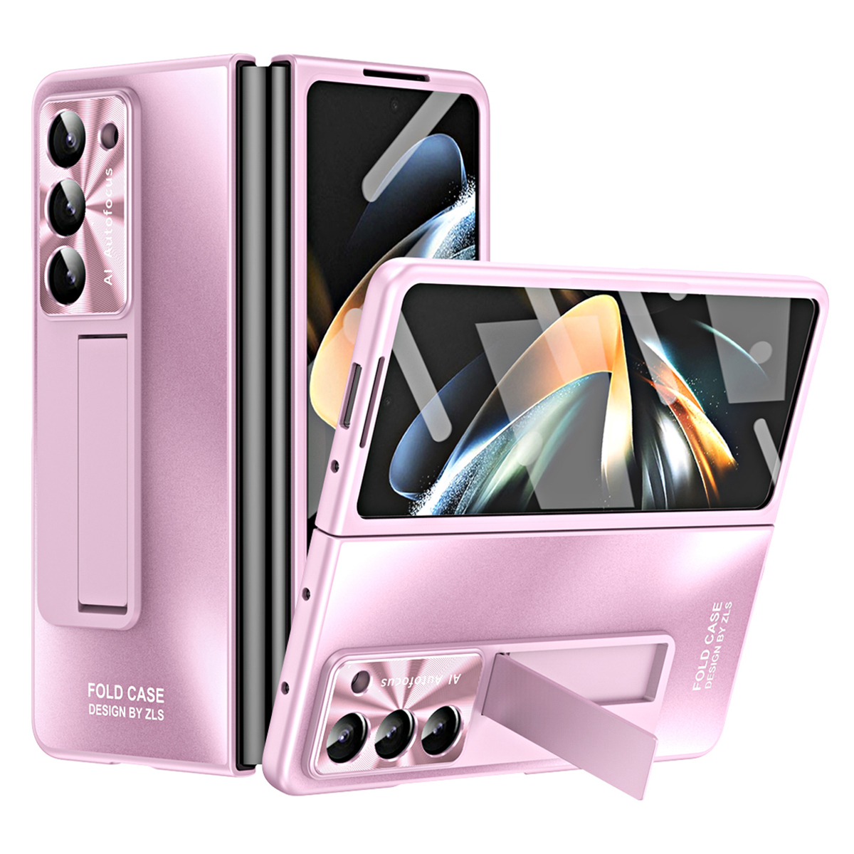 

Für Samsung Galaxy Z Fold5 5G Hard PC Kickstand Hülle Schockdichte ag Matte Telefonabdeckung - Rosa, Galaxy Z Fold5 5G