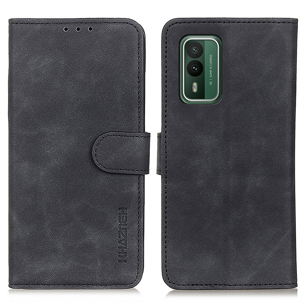 

Khazneh Für Nokia XR21 Retro Magnetic Clasp Phone Hülle PU Leder Brieftasche Abdeckung - Schwarz, Nokia XR21