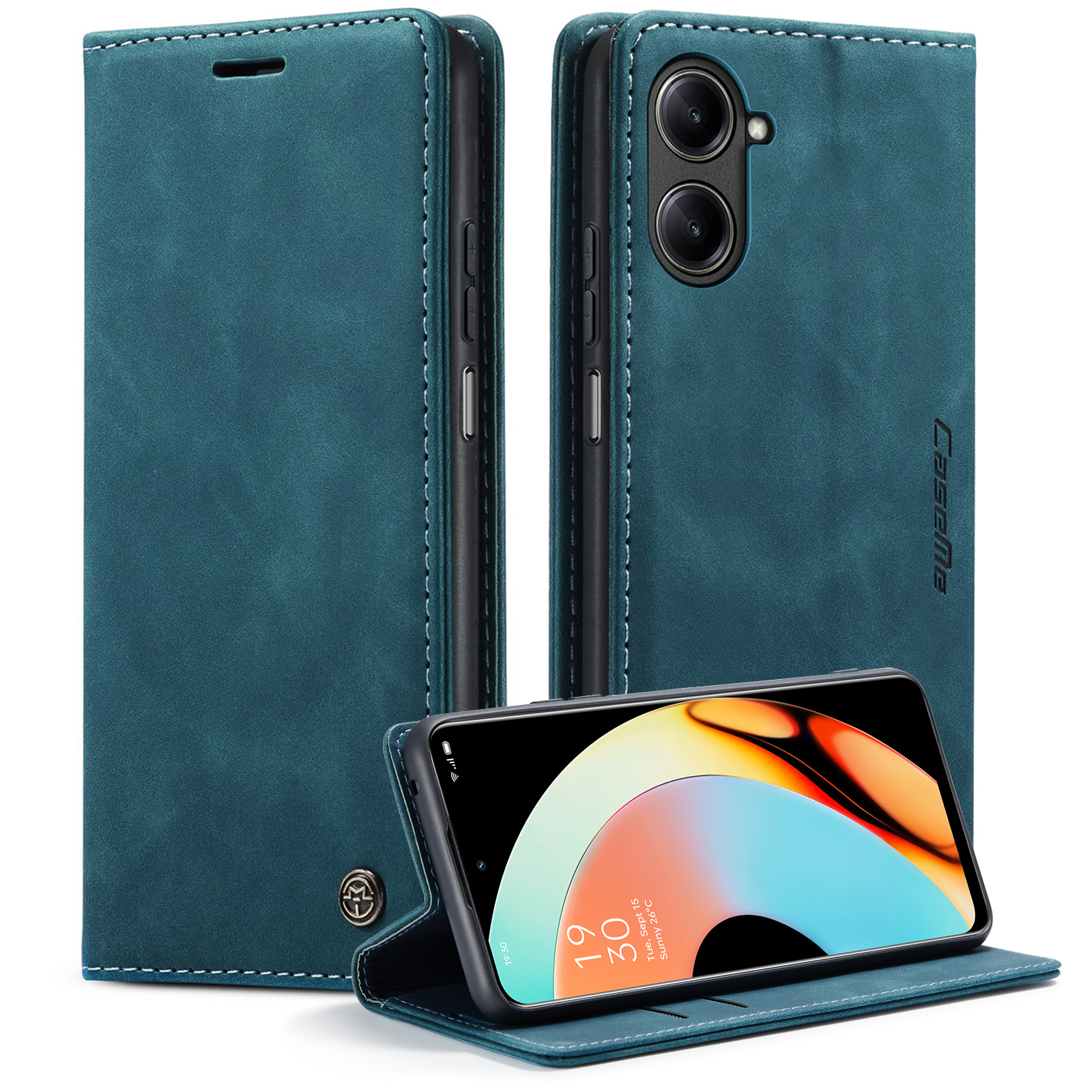 

Caseme 013-serie Für Realme 10 Pro 5G Leder Brieftaschenhülle Flip Ständer Drop-sof-abdeckung - Blau, Realme 10 Pro 5G