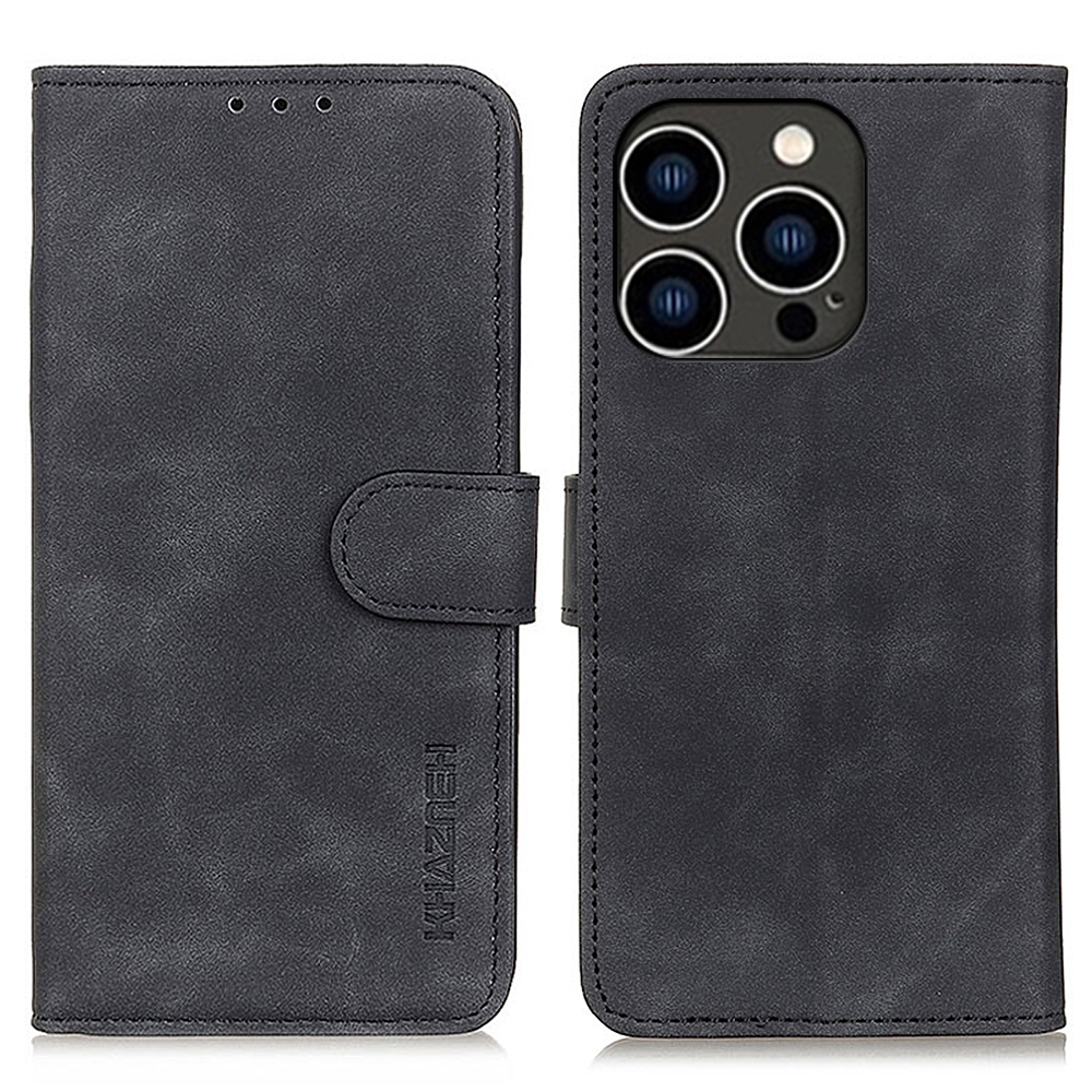 

Khazneh Für Iphone 15 Pro Max Retro PU Leder Phone Hülle Schocksicherheit Wallet Stand Cover - Schwarz, iPhone 15 Pro Max